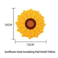 Yellow sunflower PVC coaster 10cm small heat resistant floral placemat for cups - Small