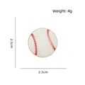 Cartoon-Baseball-Anstecknadel mit 2,5 cm Durchmesser und goldenem Metallrand - Baseball