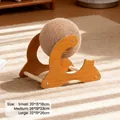 Cat scratching ball toy with sisal hemp rope and cat silhouette wooden frame variant - C-Type Cat Tail Small