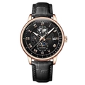Black Dial Rose Gold Case Black Strap