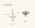 Elegant 925 sterling silver cross pendant featuring D-color Moissanite stones in gold finish - 3mm-D Color / Gold - Cross Necklace (0.6ct)