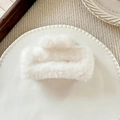 Pinza de pelo cuadrada de piel sintética blanca para peinados de otoño e invierno - Blanco