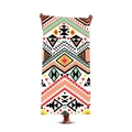 Quick-dry microfiber beach towel featuring vibrant orange and mint geometric tribal patterns - 70x150cm / Vibrant Ethnic Geometric (Style 4)