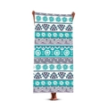 Bohemian geometric digital print microfiber beach towel for women in blue and purple - Blue Green Mandala (Style 9)