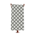 Quick-dry microfiber beach towel featuring gray and black geometric rose floral patterns - Black Grey Rose Wave (Style 14)