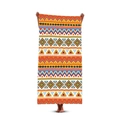 Bohemian geometric print quick-dry beach towel with vibrant orange and blue patterns - Colorful Ethnic Patchwork (Style 15)