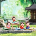 Set of four ancient Chinese Tang Dynasty lady figurines in colorful Hanfu attire - Style 14 Phone Holder 4pcs Set / Ancient Style Ornament Series