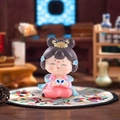Tang Dynasty girl figurine in pink Hanfu holding heart decoration on ethnic mat - 1056-11 Reading * Refrigerator Magnet / Ancient Style Ornament Series