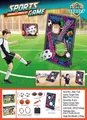 3-in-1 Outdoor-Sportspielset mit Golfziel und faltbarem Metallrahmen für Kinder - 366-15A Doppelseitiger Fußball-Zielständer (Induktionslicht) / Set (Inklusive 2x Fußball/2x Rugby/2x Basketball/2x Induktionsringe)