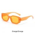 Retro rectangle sunglasses featuring transparent orange frames and matching orange lenses - Orange Frame Orange Lens