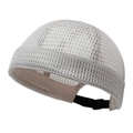 Silver-gray mesh docker cap with adjustable back strap for summer breathability - Adjustable / Beige
