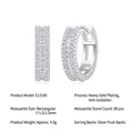 925 silver moissanite hoop earrings with 98 square stones and gold plated finish - Style E13185 98 Moissanite Stones (Zhi Guang Style)