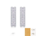 Elegant 925 silver moissanite hoop earrings with baguette and round cut stones - Style E13185 98 Moissanite Stones With GRA Certificate (Zhi Guang Style)
