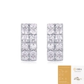 Elegant 925 sterling silver hoop earrings with double row moissanite stones - Style E13803 2.0mm 32 Moissanite Stones With GRA Certificate