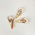 Detail of natural seashell pendants with elegant gold electroplated edges for DIY jewelry - French Large Triangle