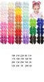 40-piece set of handmade ribbed grosgrain ribbon hair bows in 20 vibrant colors for girls - Multicolor