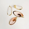 Set of four natural shell pendants with gold plated edges for DIY jewelry making - Peacock Shell