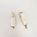 Natural shell pendants with gold electroplated edges for DIY necklace jewelry making - Porcelain Conch