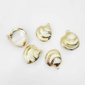 Natural shell pendants with gold plated edges for DIY jewelry making five pieces set - Water Ripple Shell