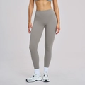 High-waisted tummy control yoga leggings in solid grey with a sleek slimming fit - S / Bottoms / Frost Grey