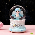Carillon a palla di cristallo con angelo dai capelli blu e base con coniglio portafortuna - 80# Dawn Angel - Blu / Stili Casuali