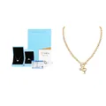 Collana con ciondolo a cuore in argento 925 dorato, chiusura OT e confezione regalo - 45cm / Collana Moissanite Argento S925 (Con Scatola Luminosa e Certificati)