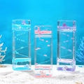 Clessidra liquida con coniglio rosa e gocce di olio blu per decoro scrivania - Ornamento Scivolo Coniglio Fiori di Ciliegio