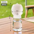Portable white 300ml dog water bottle with wide drinking bowl for outdoor walking - 300ml Waterer / White