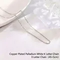 Silver-plated copper O-chain necklace 45+5cm with 18k white gold finish luster - Copper Plated Palladium White Gold O-Chain