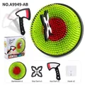 Kids 2-in-1 target game set featuring green brush dartboard and toy axe darts - 22.2CM Round Target + Axe x1 + Dart x1 + Hook x1 / Green