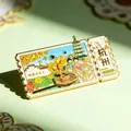 Hangzhou West Lake souvenir fridge magnet with a unique slidable boat feature - BXT0284 Hangzhou Sliding Stamp Boat Style