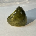Close-up of a bold green acrylic oval ring with smooth organic sculptural texture - Green(32358)