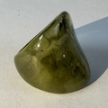 Macro shot of minimalist dark green acrylic resin ring with geometric triangular texture - Green(32355)