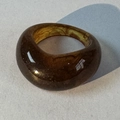 Minimalist chunky amber translucent acrylic oval ring with high-gloss finish for women - Brown(32356)