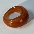 Minimalist amber-colored domed acrylic ring featuring a smooth polished ins-style finish - Caramel(32356)