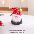 Plush Christmas gnome with red snowflake curved hat and white beard in cozy holiday scene - Red Snowflake Curved Hat 11cm