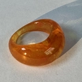 Chunky minimalist translucent orange acrylic resin ring with a rounded profile - Orange(32356)