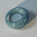 Chunky translucent teal acrylic thumb ring with a minimalist aesthetic for women - Sky Blue(32356)