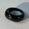 Minimalist black acrylic oval thumb ring with glossy finish for a modern look. - Black(32356)