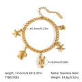 Bracciale in acciaio inossidabile placcato oro 18K con ciondoli tartaruga e aragosta - Yyb025081
