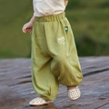 Groene anti-muggensbroek voor kinderen met koala borduursel en elastische tailleband - 80cm / Grijsgroen