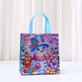 Weihnachts-Geschenktüte aus Vliesstoff mit Schneemann-Motiv für festliche Einkäufe - Schneemann-Muster (5805-2) / 23*22*11