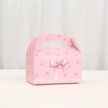 Rosa Geschenkbox im Prinzessinnen-Stil mit Schleife für Kuchen und Süßigkeiten - 16x9x9cm / Weiß (A035-1)
