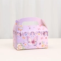 Pink butterfly themed candy gift box with floral prints and handle for parties - Pink Purple Gradient (A036-2)