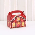 Scatola regalo di Natale rossa a forma di casa con illustrazioni di omini di pan di zenzero - Stile 2 Rosso Casetta Pan di Zenzero (A032-2) / 16x9x9cm