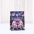 Neon roller skate birthday gift bag with golden foil accents and white handles - HAPPY BIRTHDAY Roller Skates (540-2) / H21*L15*W8CM