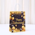 Detail of Happy Retirement gift bag with gold balloons and white spiral paper handles - Happy Retirement Glitter Element Style (541-1) / 21*15*8cm