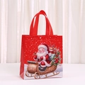 Sacchetto regalo di Natale in tessuto non tessuto con Babbo Natale e renne stampati - Stile Babbo Natale (5041-2) / 23x22x11cm