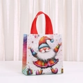 Waterproof non-woven Christmas gift bag with Santa Claus print and red handles - Vivid Q Version Santa Claus Illustration (5042-4) / 23*22*11