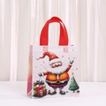 Christmas Santa Claus non-woven gift bag with colorful festive holiday illustrations - Q Version Santa Claus and Christmas Tree (5042-3) / 23*22*11